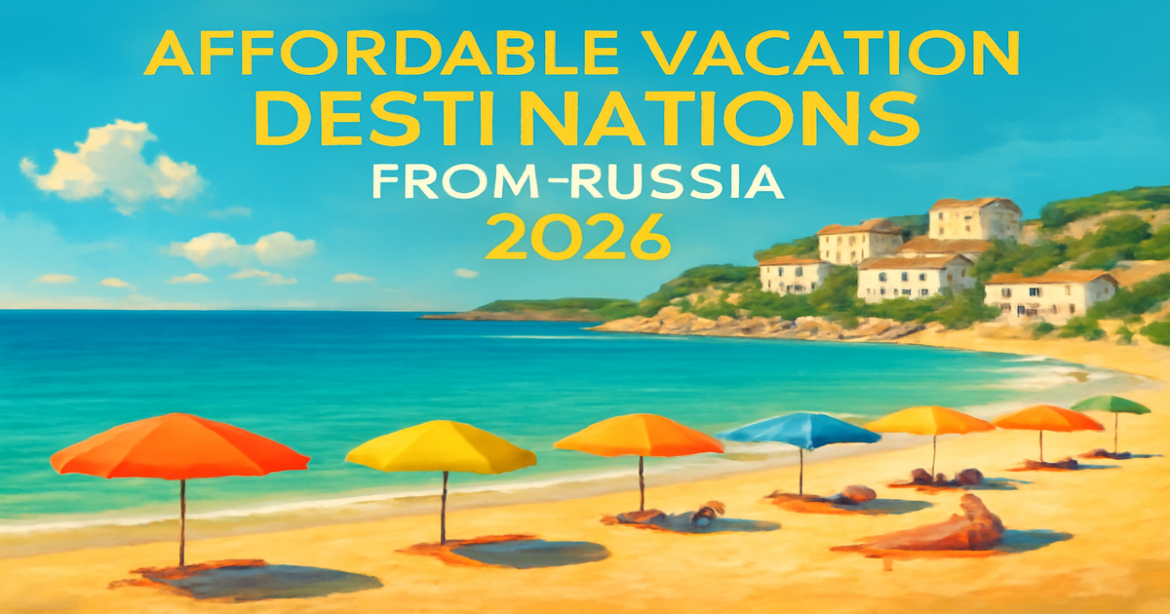 Explore Дешёвые направления для отдыха из России with stunning beach and town views.