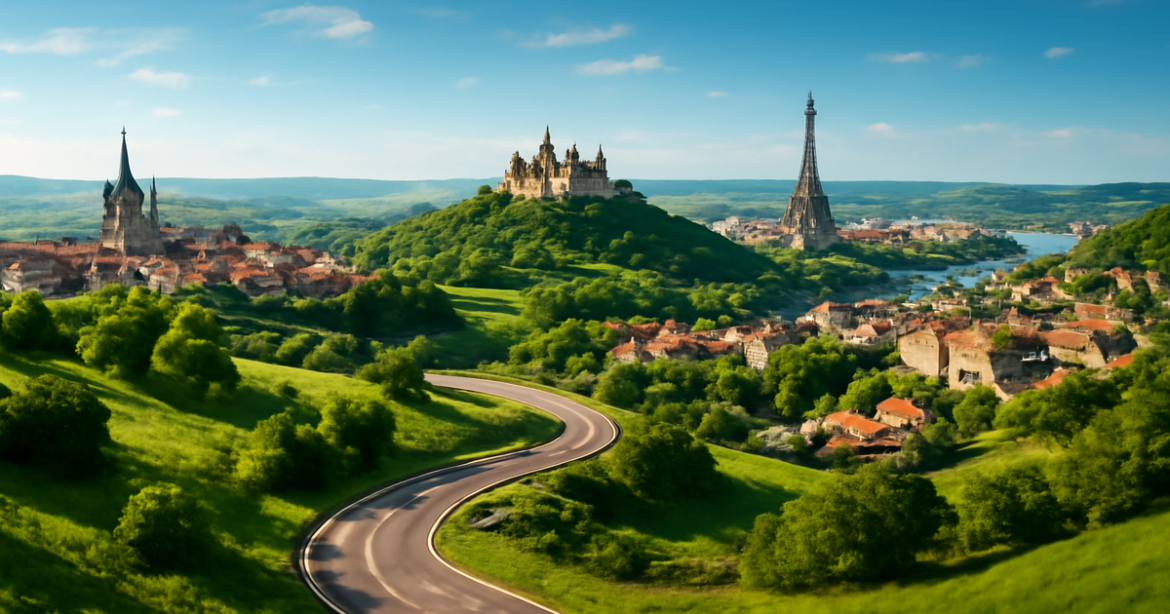 Explore stunning маршруты по Европе with scenic views of cities and landscapes for unforgettable travels.