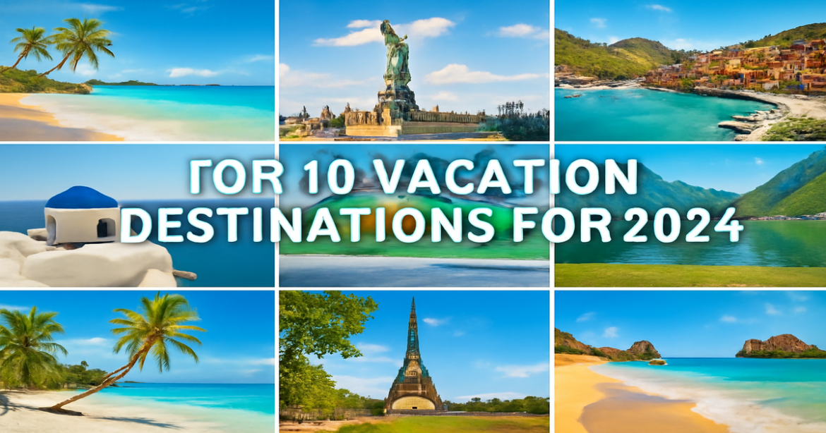 Explore top vacation destinations for отпуск 2024 in an inspiring travel collage.