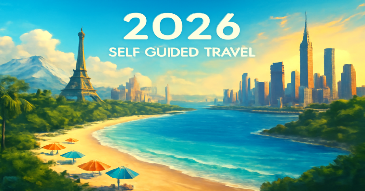 Stunning destinations for самостоятельные путешествия in 2026, showcasing beaches and vibrant cities.