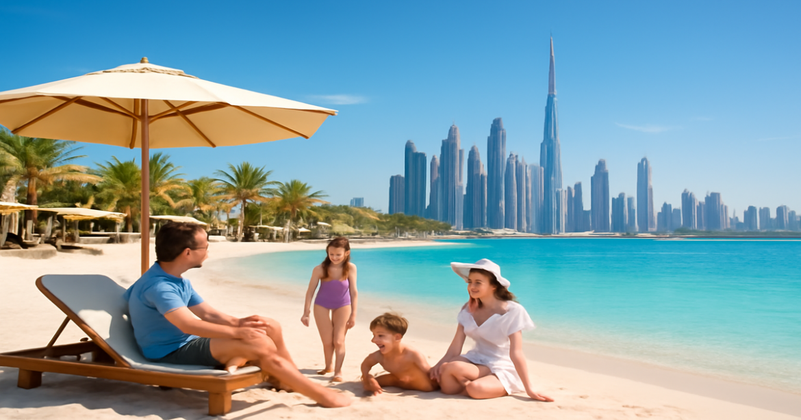 Stunning UAE beach resort view for Russians: визы, курорты, цены 2026.