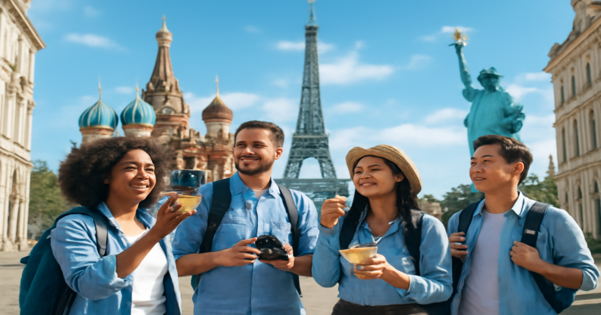 Explore inspiring советы по самостоятельным путешествиям in a vibrant city setting.