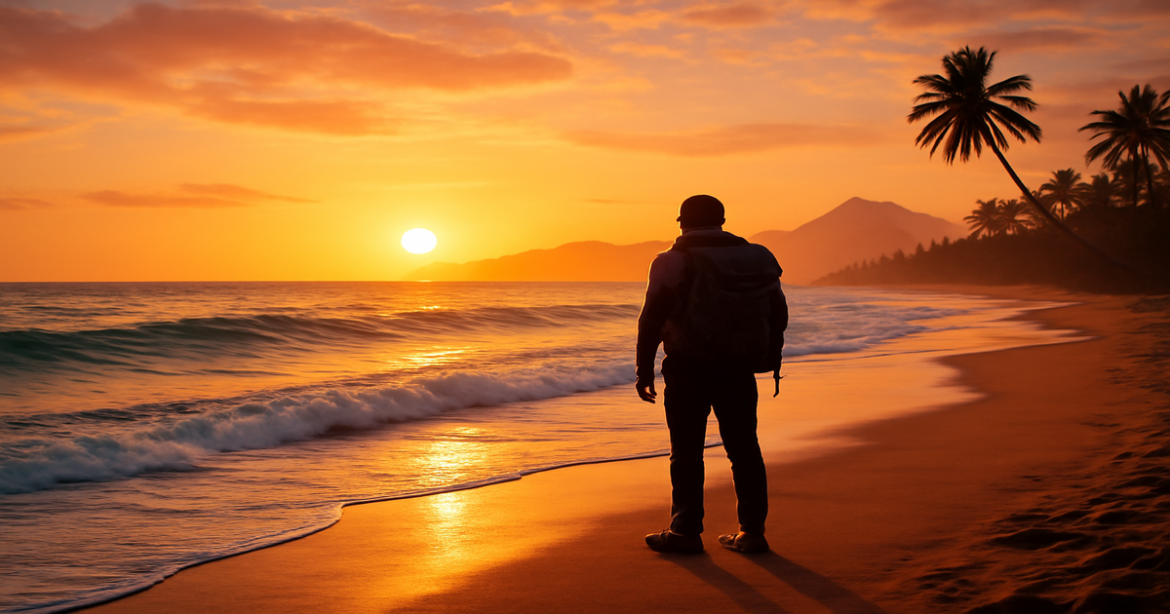 Explore stunning landscapes for самостоятельные путешествия with a breathtaking beach sunset view.