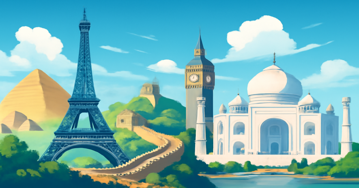 Stunning landmarks around the world illustrating визы для путешествий for inspiring travel experiences.