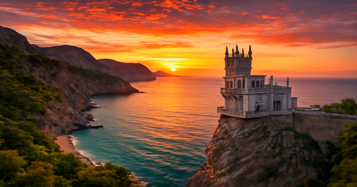 Explore the stunning достопримечательности Крыма with picturesque views of coastal landmarks and natural beauty.