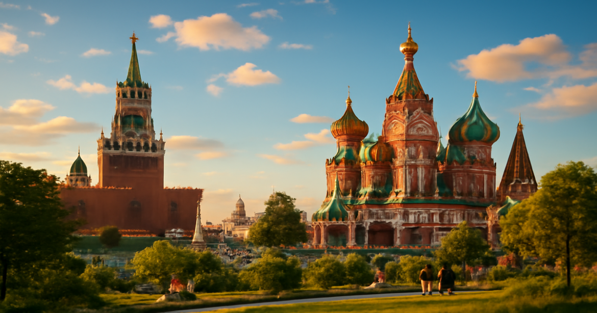 What to see in Moscow: a breathtaking view of the Kremlin and St. Basil's Cathedral.