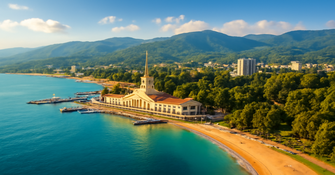 Explore the stunning достопримечательности Сочи, featuring beautiful beaches and iconic landmarks.