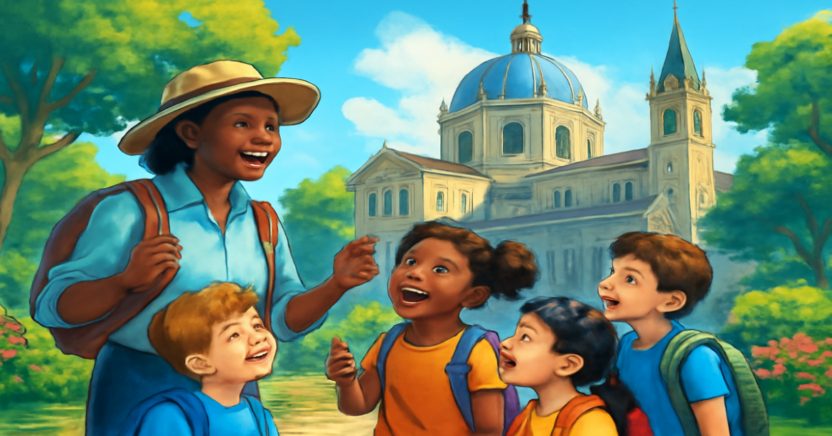 Children enjoying educational excursions, discovering new places and expanding their knowledge.
