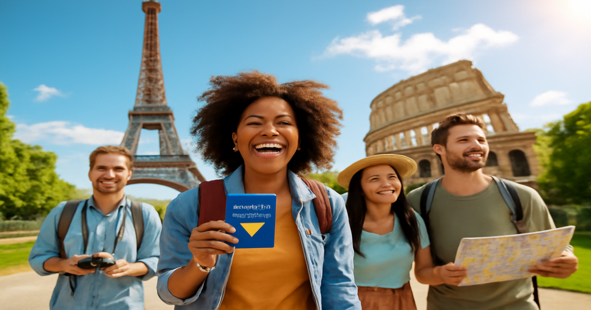 Explore how to obtain визы for travel with this inspiring image of iconic landmarks.