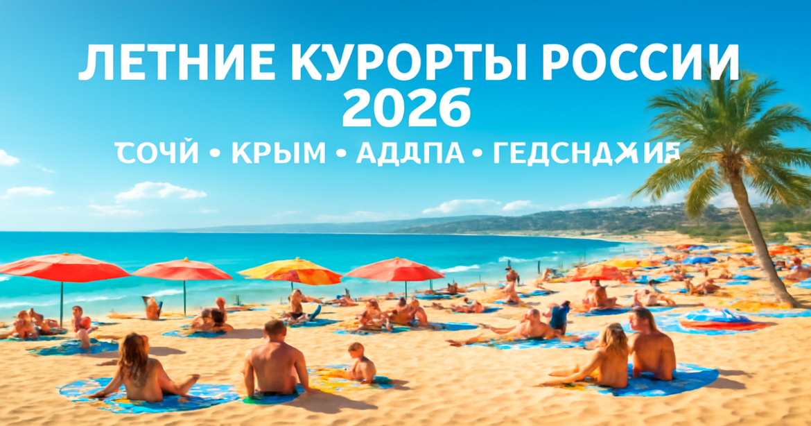 Explore летние курорты России with stunning beaches and vibrant vacation spots in this captivating summer scene.