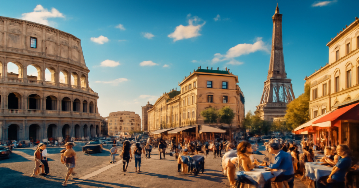 Explore stunning маршруты по Европе from Rome to Paris, showcasing iconic landmarks and vibrant cultures.