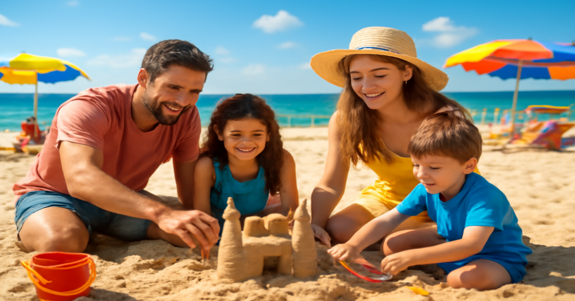 Family enjoying отдых с детьми at a beautiful beach resort in 2026, capturing joy and adventure.