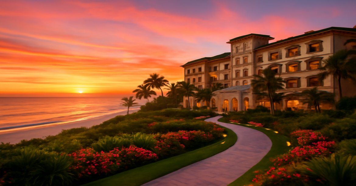 Explore лучшие отели for travelers in 2026 with this stunning beachfront hotel view.