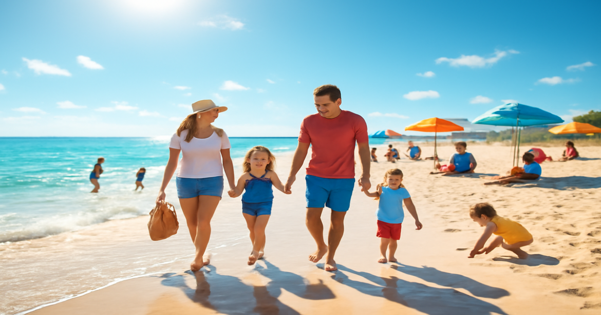 Explore лучшие пляжи for family vacations in 2023, featuring golden sands and joyful families.
