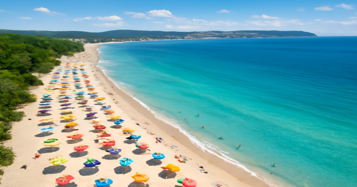 Explore the лучшие пляжи России with this breathtaking aerial view of pristine beaches.