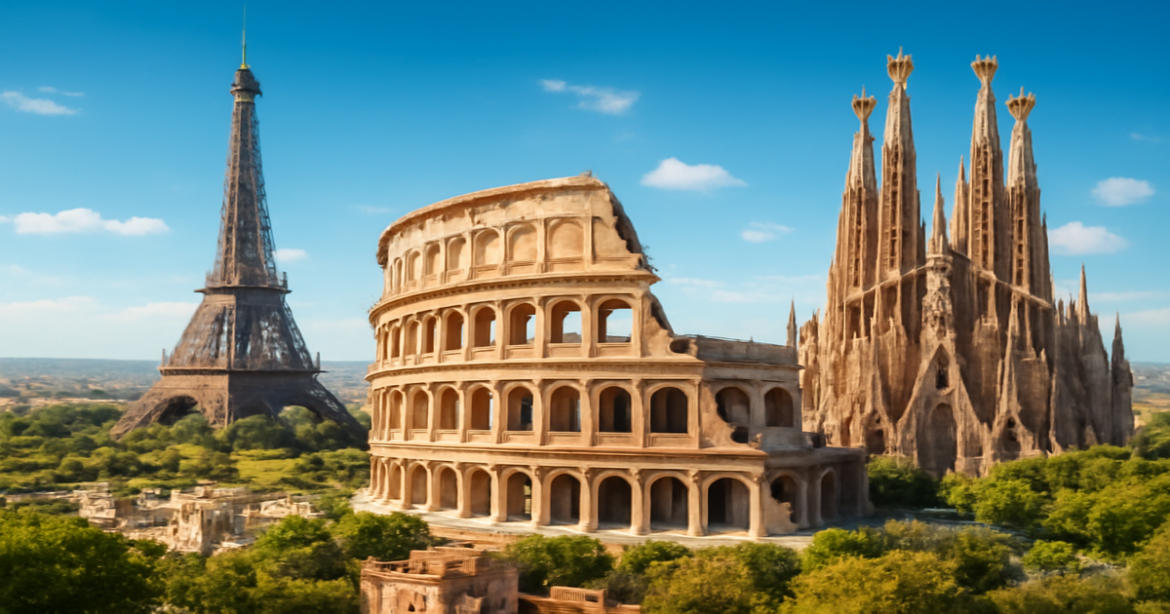 Explore the best маршруты по Европе with stunning landmarks from Paris, Rome, and Barcelona.