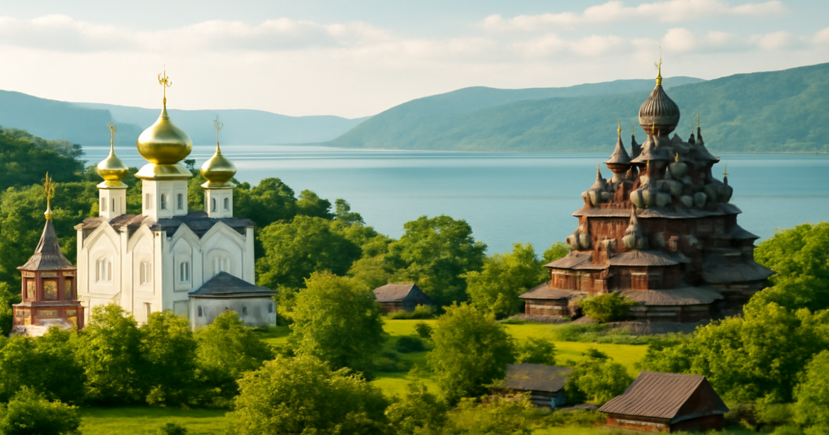 Explore маршруты по России with stunning views of the Golden Ring and Lake Baikal.