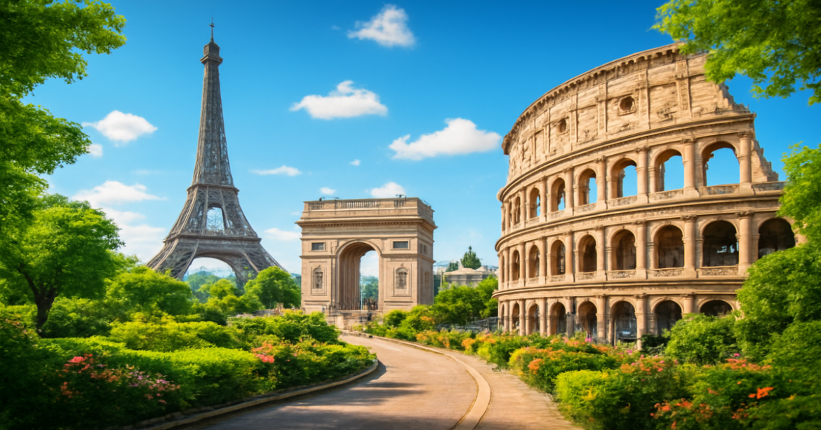Explore unforgettable маршруты путешествий по Европе with stunning landmarks and vibrant city life.