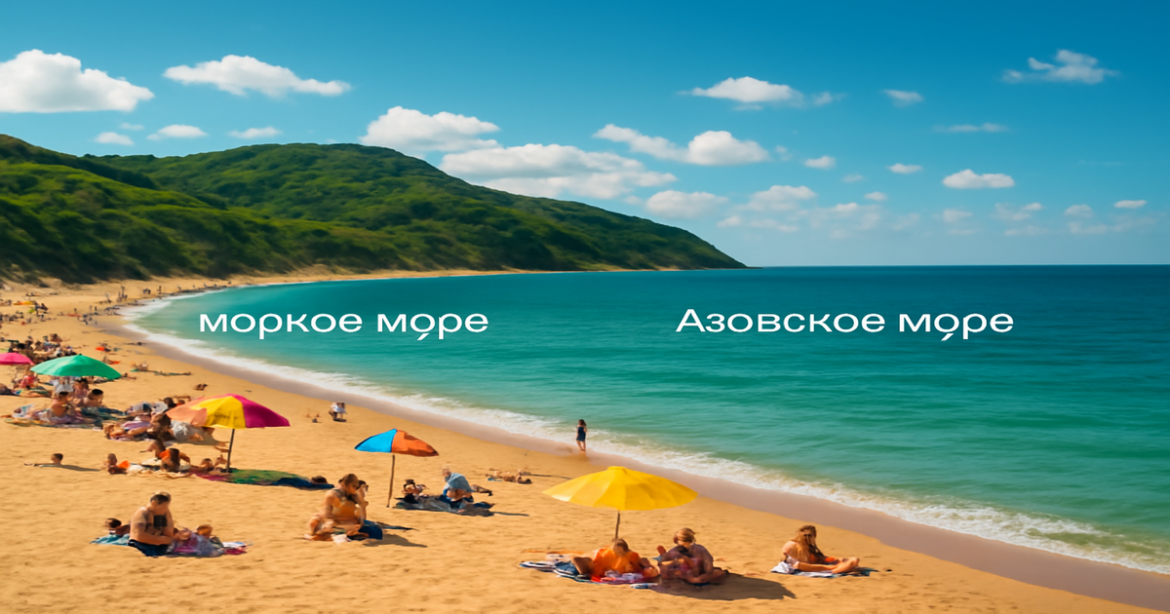 Explore пляжный отдых Черное и Азовское моря with this picturesque beach scene capturing both destinations.