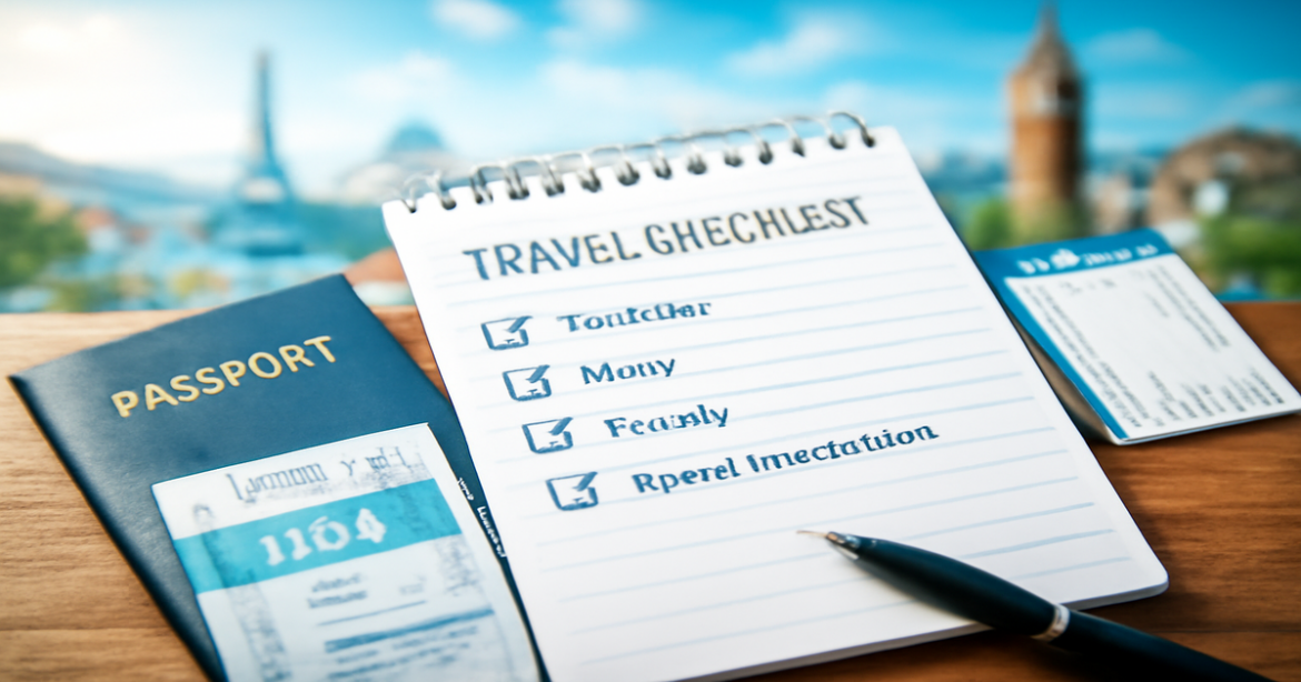 Preparation for travel: essential documents and visas laid out for an inspiring trip.