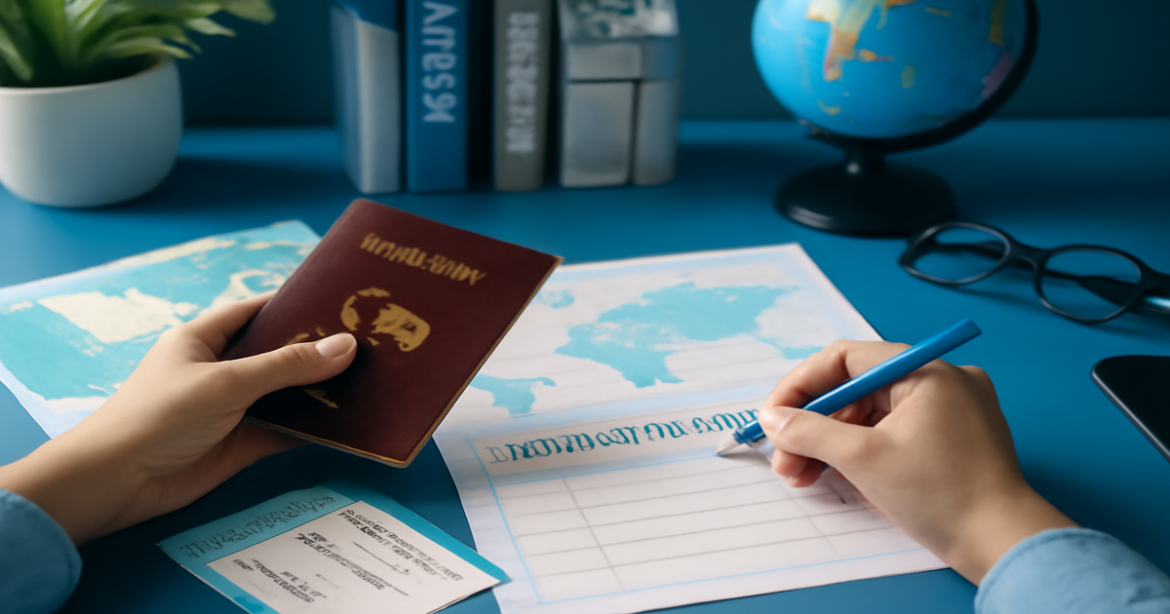 Inspiring image for подготовка к поездке за границу, showcasing travel planning essentials.