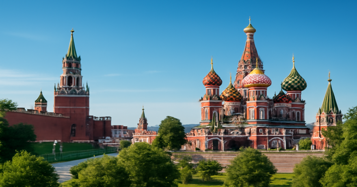 Explore the historic places of Moscow, featuring iconic landmarks like the Kremlin and St. Basil's Cathedral.