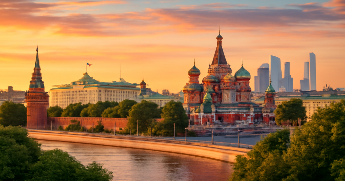 Explore Moscow's landmarks with this путеводитель по Москве showcasing the city's stunning skyline.