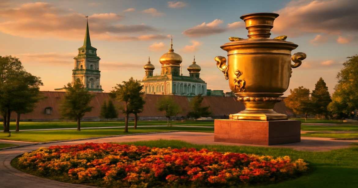 Explore Tula's landmarks and culinary spots in this путеводитель по Туле image.