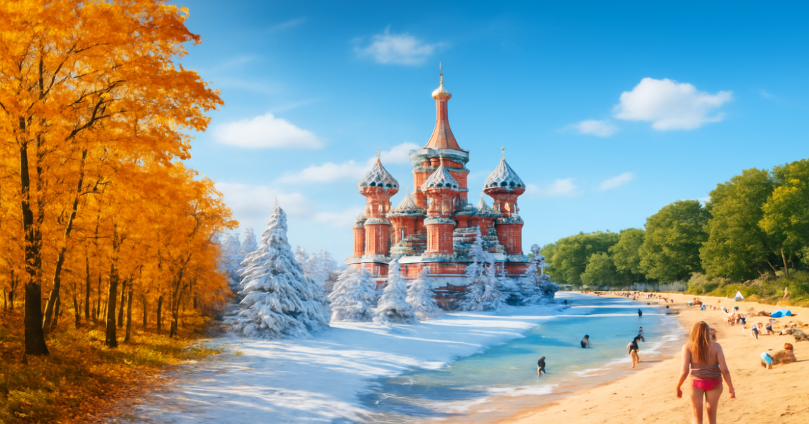 Explore сезонность отдыха в России through diverse seasonal landscapes and vibrant travel destinations.