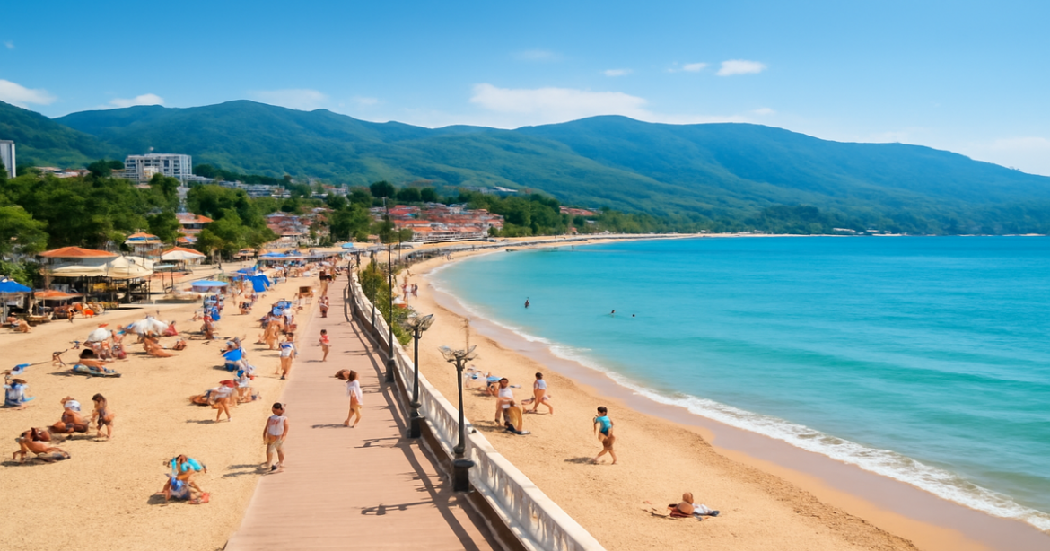Beautiful view of курорты Черного моря, featuring beaches and coastal cities for travel inspiration.