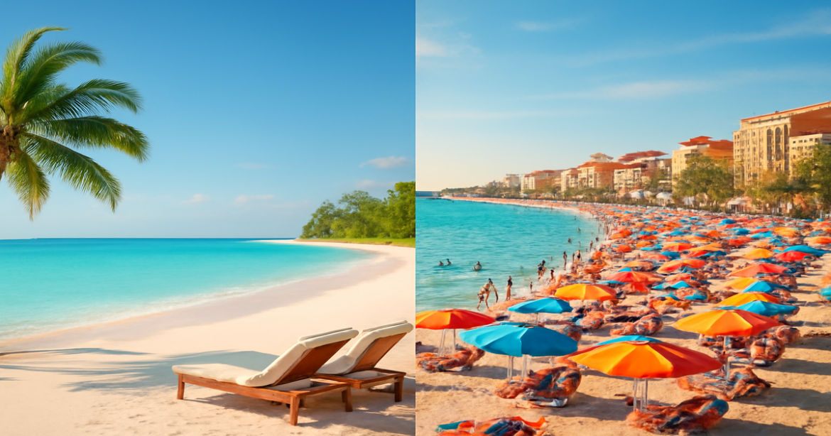 Explore a captivating seaside view for 'сравнение курортов', showcasing stunning beach destinations.