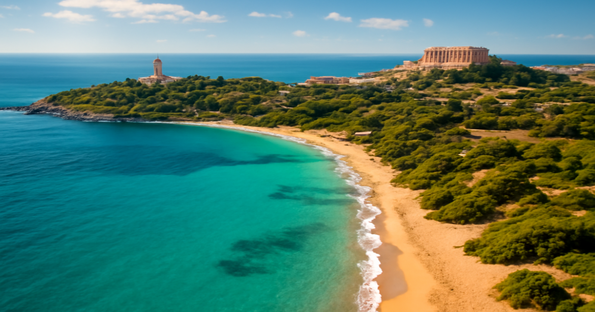 Stunning coastlines of Cyprus and Greece, showcasing their beauty as travel destinations.