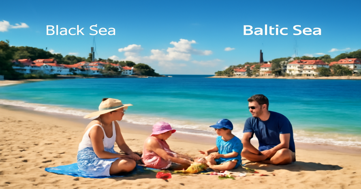 Comparison of Russia's resorts featuring the Black Sea and Baltic Sea beaches.