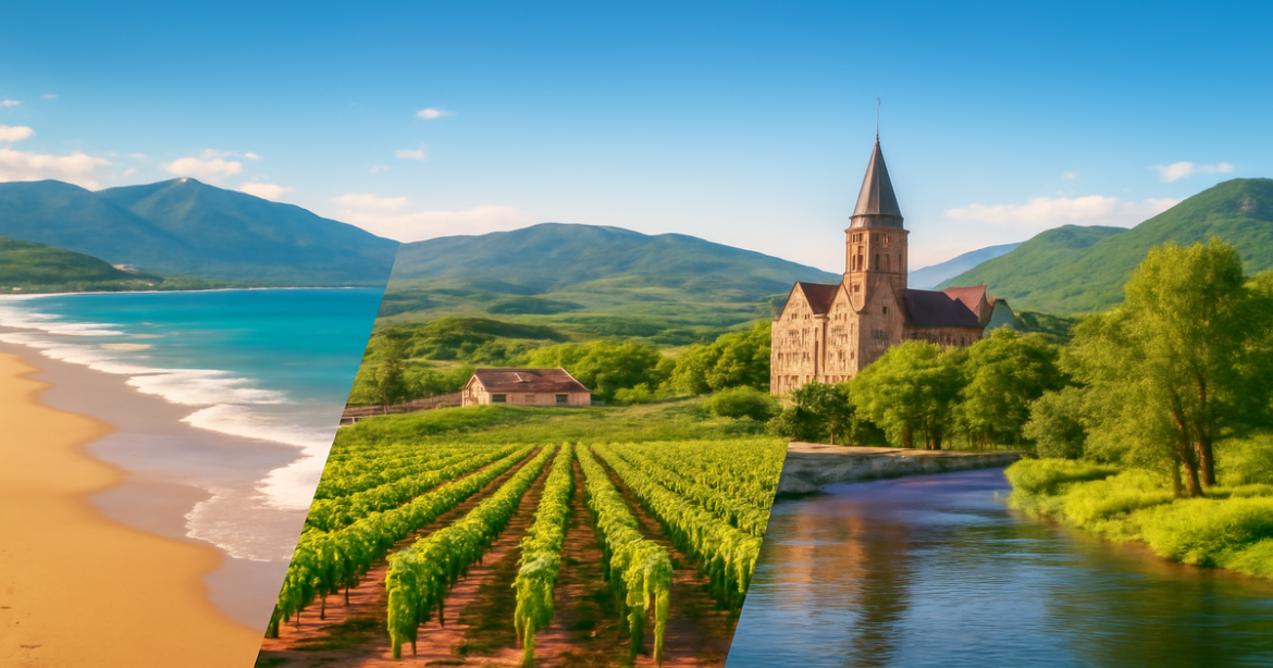 A beautiful comparison of Russian resorts: Sochi, Crimea, Kaliningrad, and Altai for your vacation.