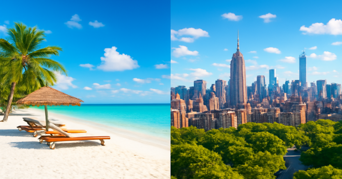 A captivating image for comparing travel destinations, perfect for summer vacations in 2026.