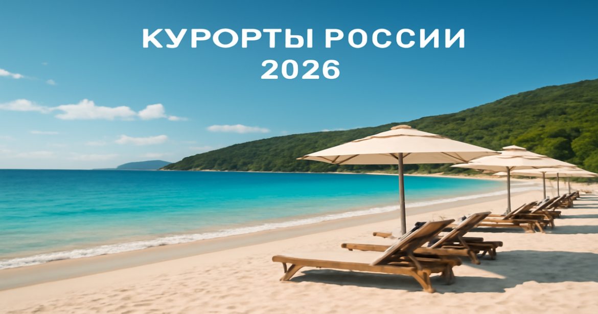 Explore курорты России with this inviting beach scene perfect for summer vacations in 2026.