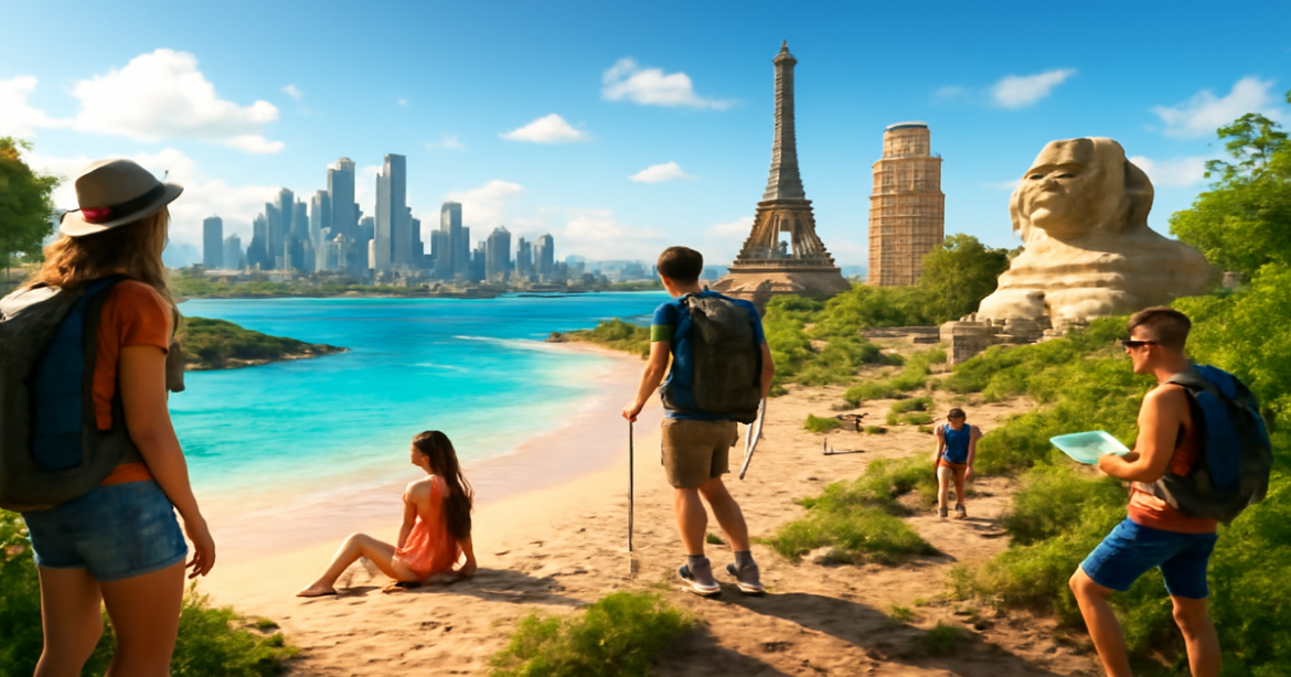 Explore stunning destinations for самостоятельные путешествия in a vibrant, inspiring travel scene.