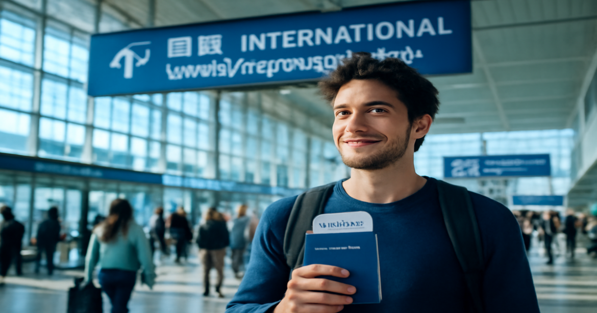 Traveler preparing for a trip, highlighting essential визовые вопросы for a smooth journey.