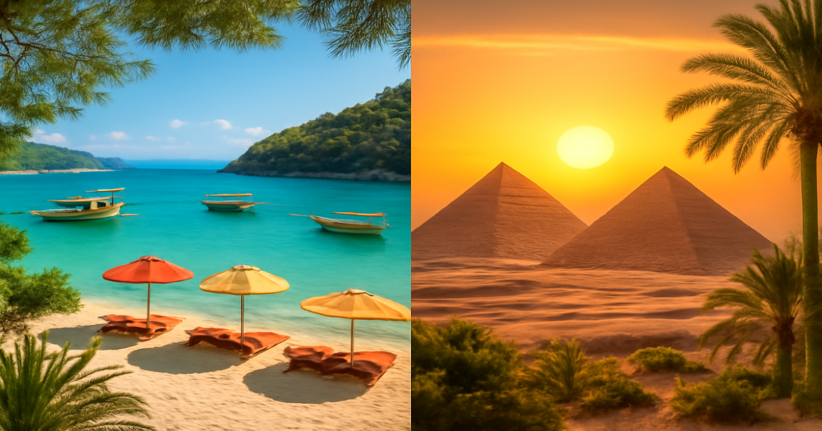 Explore the beauty of Turkey vs Egypt in this inspiring travel comparison image.