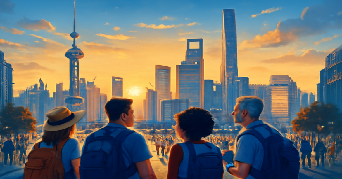 Stunning city skyline at sunset, highlighting the importance of визовый режим for travel in 2026.