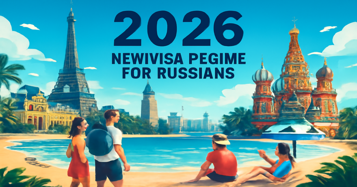 Visually appealing travel scene reflecting the визовый режим для русских tourists in 2026.