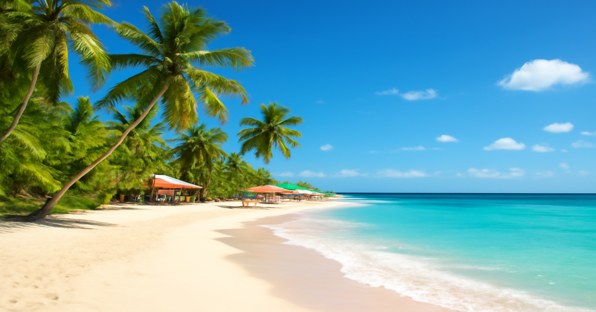 Stunning beach scene highlighting выбор пляжа для отдыха, showcasing inviting sands and turquoise waters.
