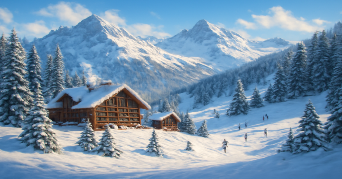 Stunning winter landscape of a European ski resort, ideal for зимний отдых в Европе.