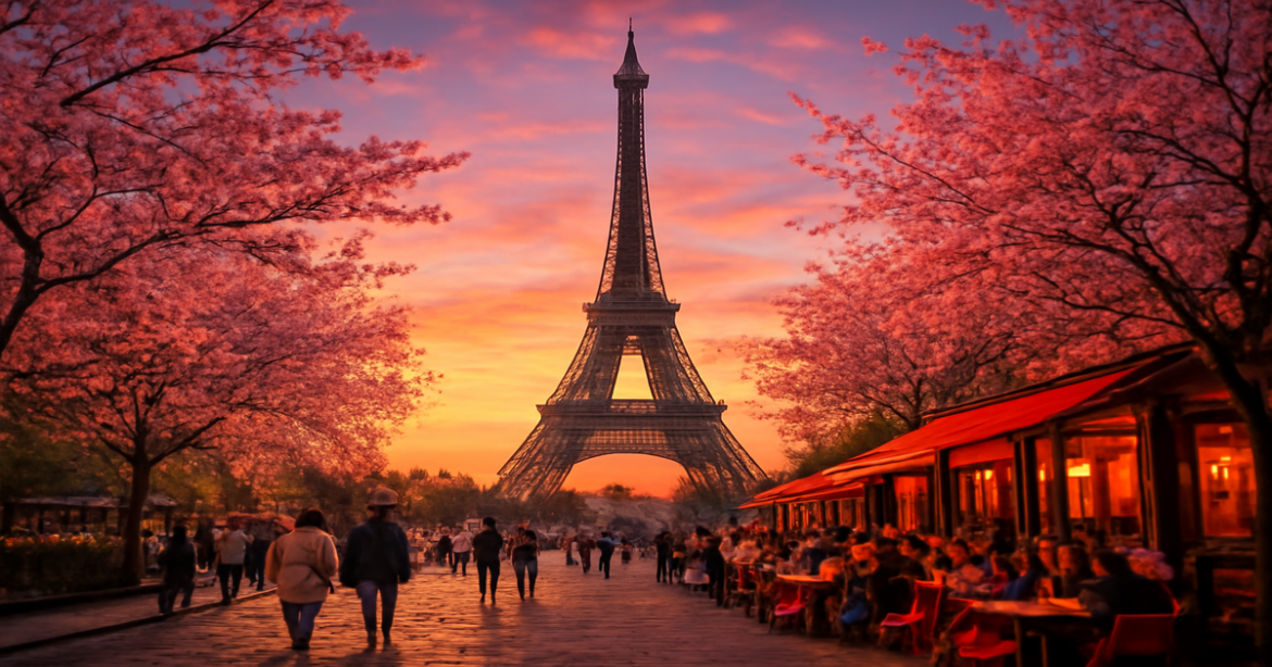 Discover что посмотреть в Париже with this breathtaking view of the Eiffel Tower at sunset.