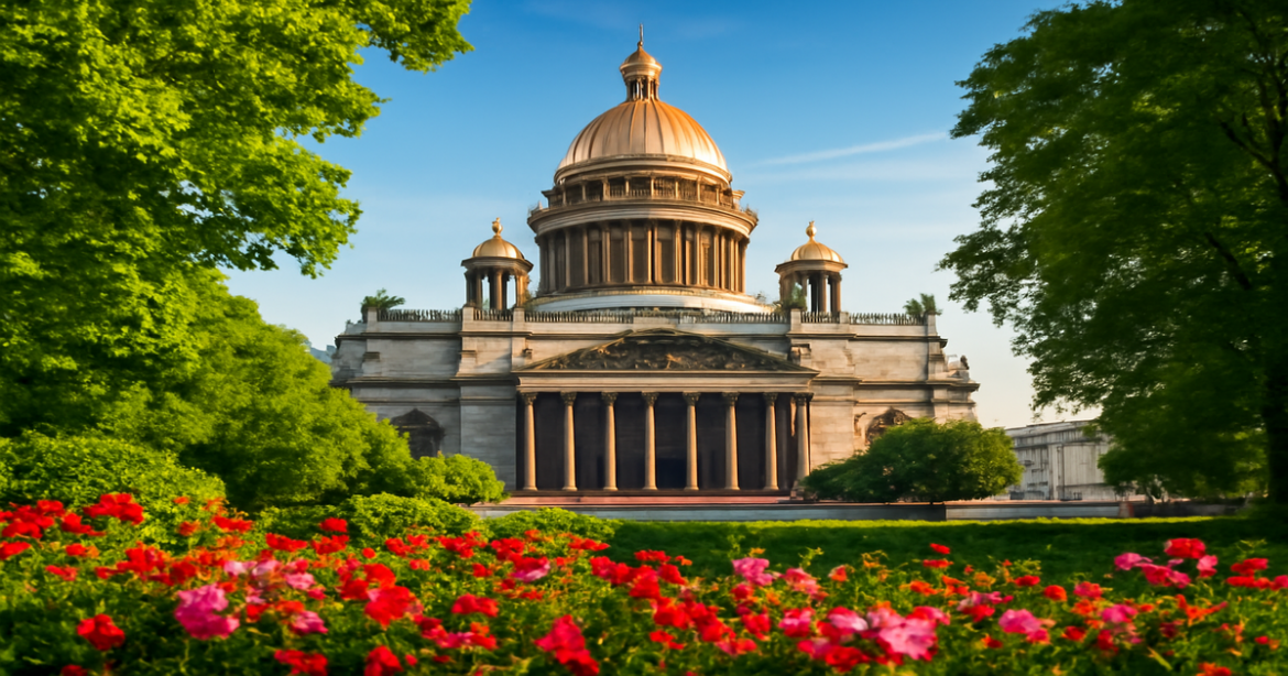 Explore что посмотреть в Санкт-Петербурге with a breathtaking view of Saint Isaac's Cathedral.