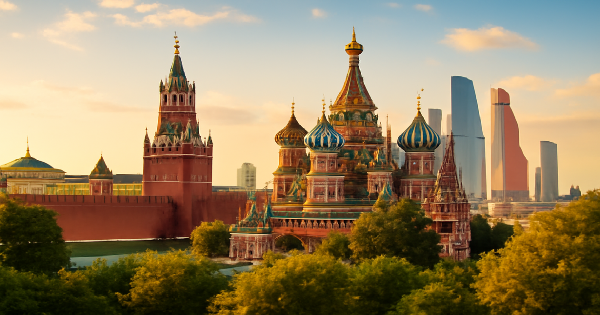 Explore достопримечательности Москвы with stunning views of iconic landmarks in a vibrant cityscape.