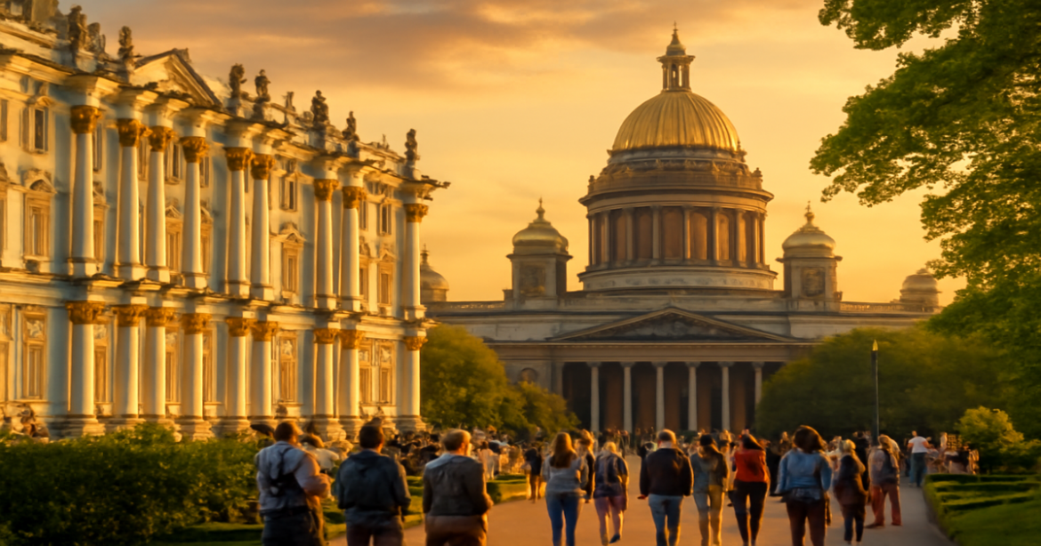Explore the stunning достопримечательности Санкт-Петербурга, featuring the Hermitage and St. Isaac's Cathedral.