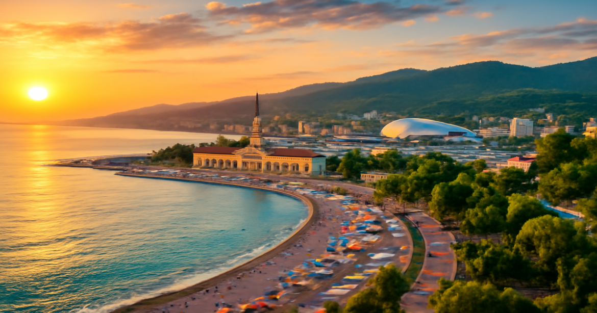 Beautiful coastal view of Sochi, highlighting the best достопримечательности Сочи for tourists in 2026.