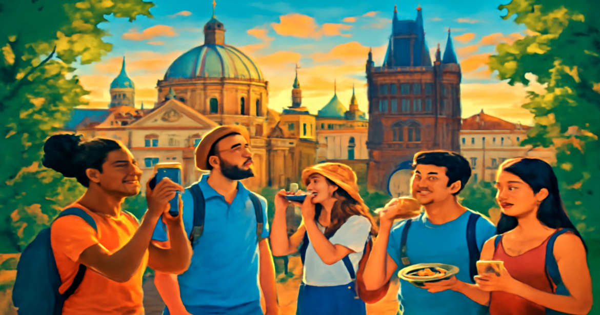 Exciting excursions for tourists exploring unique city landmarks during sunset.