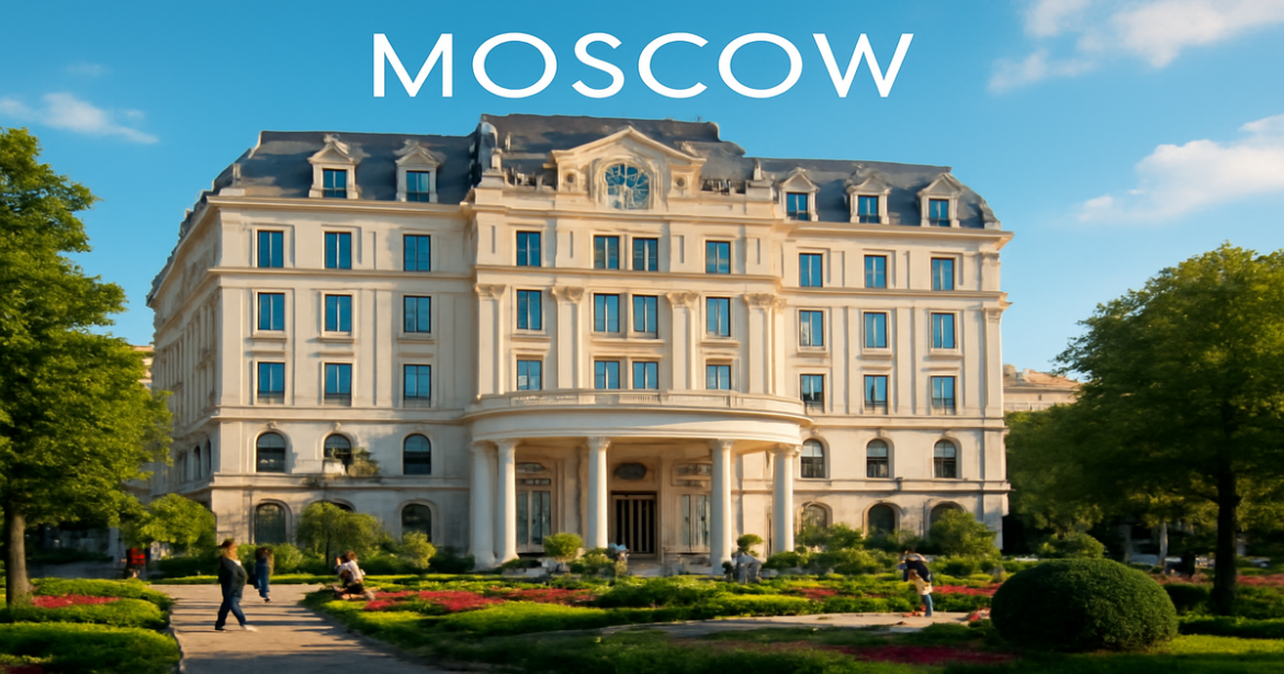 Explore the best отели в Москве with this stunning image of a luxury hotel in the city.